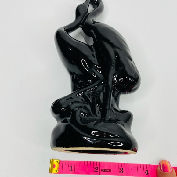 Vintage Ceramic Black Crane Bird Figurine Mid Century Palm Beach Regency… - Picture 5 of 8